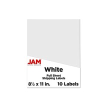 JAM Paper Shipping Labels 8 1/2&quot; x 11&quot; White 1 Label/Sheet 10 Sheets/Pack - $23.99