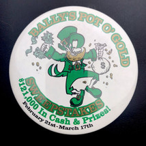 Ballys Pot Of Gold St Patrick’s Day Pin Button Pinback Leprechaun Irish - £9.67 GBP