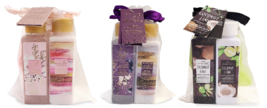 Lot of 3 new 3 pc scented body care gift sets coconut, violet magnolia, vanilla - £6.26 GBP