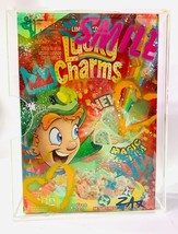 E M Zax &quot;Lucky Charms&quot; Original Hand Painted Cereal Box With Lucite H/SIGNED Coa - £350.57 GBP