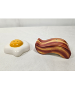 HTF Pioneer Woman Salt &amp; Pepper Shaker Set Bacon &amp; Eggs WITH BOTH STOPPERS - $39.95