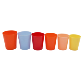 Vintage multi color nesting stacking &quot;Cheerio&quot; plastic shot cup set  - £15.71 GBP