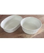 SET OF 2 Vintage Corningware &quot;French White&quot; Casserole - Round &amp; Oval BOT... - $17.08