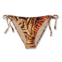 Shade &amp; Shore Tiger Print Cheeky Triangle Bikini Bottom Bathing Swim Small - £11.87 GBP