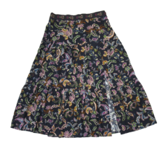 NWT Sezane Tammie in Navy Arabesque Flowers Floral A-line Skirt 44 / 12 - £93.87 GBP