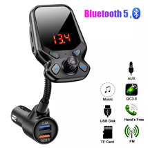 Bluetooth-compatible Car MP3 Audio AUX Player 5.0 FM Transmitter Wireless Handsf - £49.11 GBP