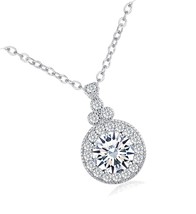 Women Necklaces,18K White Gold Plated Cubic Fire - £46.99 GBP
