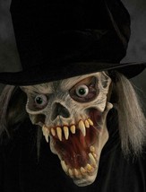 Skull Mask Old Man Creature Top Hat Gray Hair Scary Creepy Eerie Costume... - £59.86 GBP