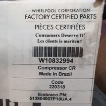 Genuine OEM Whirlpool Compressor W10832994 New In Box - £189.05 GBP