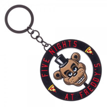 Five Nights at Freddy&#39;s Game Freddy Face Spin Metal Keychain, NEW UNUSED - $9.74