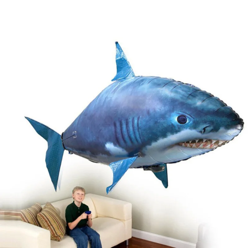 Play Remote Control Shark Play Air Swimming Fish Infrared RC Flying Air Balloons - £50.24 GBP
