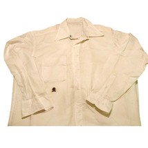 Vintage Men&#39;s Shirt 100% Cotton White Long Sleeve Button Down L - £15.97 GBP