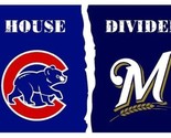 Chicago Cubs and Milwaukee Brewers Divided Flag 3x5ft - £12.54 GBP