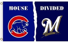 Chicago Cubs and Milwaukee Brewers Divided Flag 3x5ft - £12.78 GBP