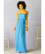  After Six 6615..Special Occasion Strapless Chiffon Dress..Turquoise.Siz... - £11.79 GBP