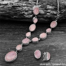 Earrings stud jewelry sets antique silver plated quartz unakite stone amethysts fashion thumb200