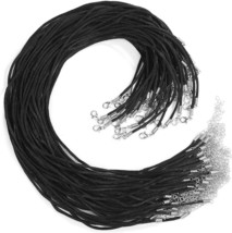Silk Necklace Cords Black Jewelry Making Supplies 18&quot; Adjustable Bulk 50pcs - £19.18 GBP