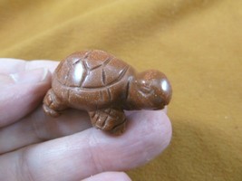 Y-TUR-LA-575) Orange Goldstone Tortoise Turtle Carving Figurine Gemstone Turtles - £11.19 GBP