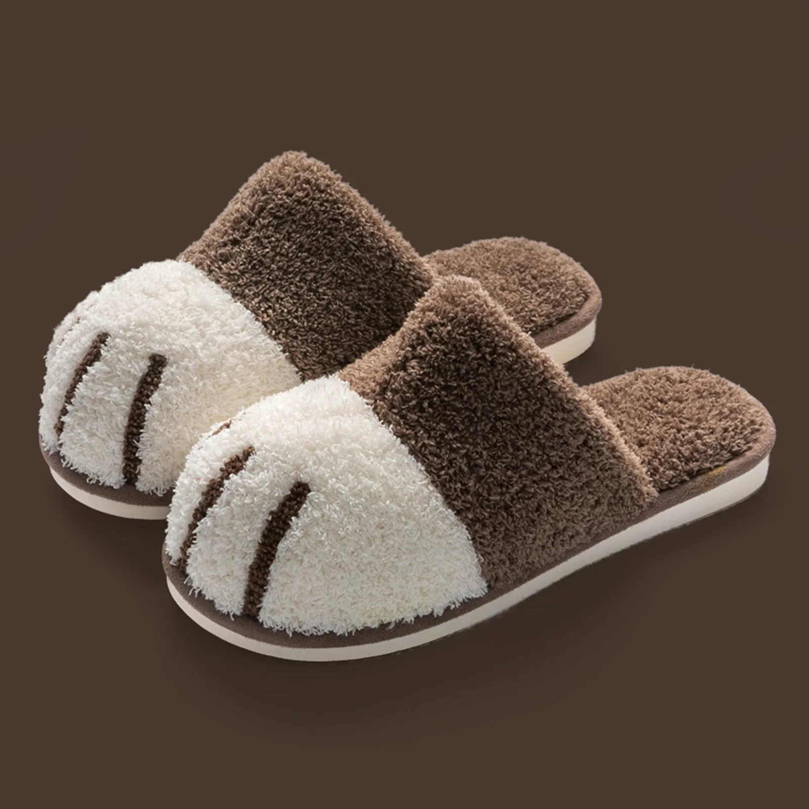 Cat Slippers Plush Shoes For Men Winter warm House Slippers   Warm Flat Shoes ma - £33.71 GBP