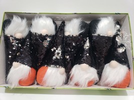 Halloween LAB NO. 10.31 Sequins Gnome Black Orange Garland Decor 6FT - £23.13 GBP