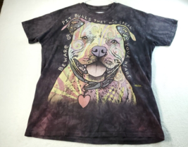 The Mountain T Shirt Men Size XL Black Tie Die Knit Short Sleeve Pitbull... - $15.59