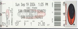 2004 San Diego Padres @ San Francisco Giants Full Unused ticket Sept 19th - £7.73 GBP