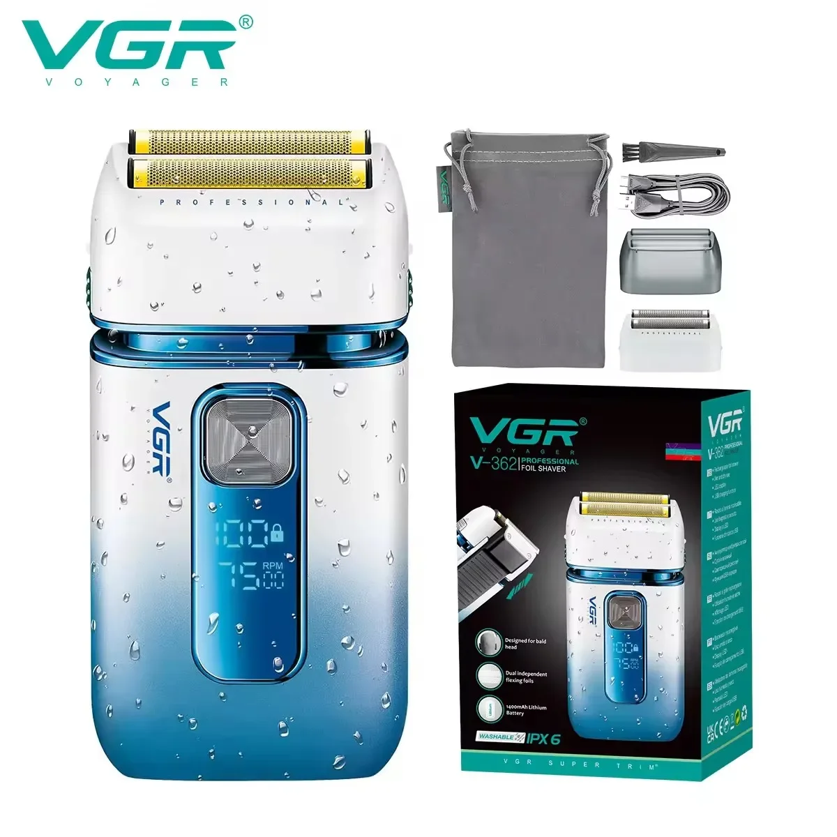 VGR Electric Shaver Professional Razor Waterproof Shaving Machine Beard Trimmer - £19.10 GBP+