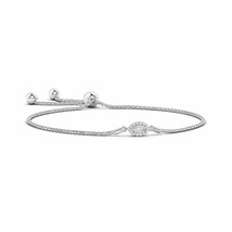 ANGARA Marquise Diamond Bolo Bracelet with Halo in 14K Gold (GVS2, 0.33 Ctw) - £1,356.92 GBP