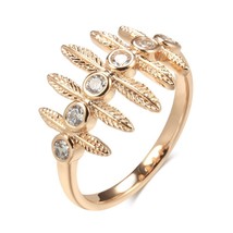 New Vintage 585 Rose Gold Color Ring for Women Unique Creative Lucky Ethnic Natu - £9.57 GBP