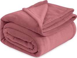 Bedsure Fleece Bed Blankets Queen Size Rose Pink - Soft Cozy - £35.94 GBP