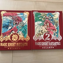 Magic Knight Rayearth 1 &amp; 2 Artbook Set CLAMP Anime Illustration book Fe... - $77.77