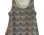 Banana Republic  Tank Top Womens Size 2 Gray Lace Front Dressy Lined - £6.22 GBP