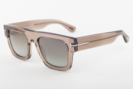 Tom Ford FAUSTO 711 47Q Light Brown / Green Mirror Gradient Sunglasses 53mm - £207.82 GBP