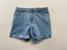 George Cuffed Stretch Blue Jean Shorts Size 8 Light wash Mid Rise Denim ... - $10.88