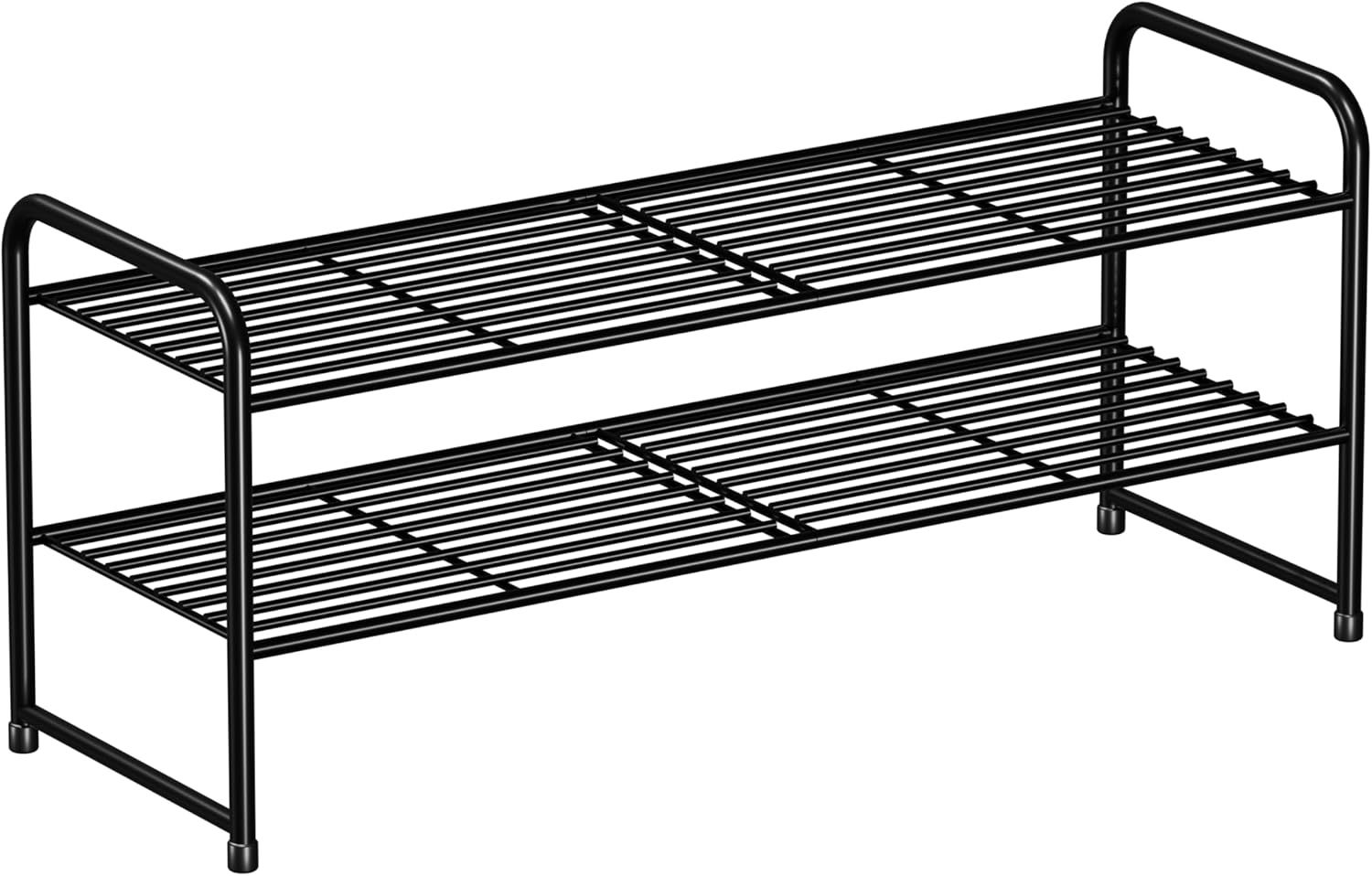 Sufauy 2 Tier Shoe Rack, Closet Metal Shoe Rack Organizer Heavy Duty,, B... - $35.92