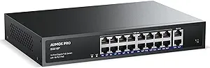 16 Port Gigabit Poe Switch, Sg518P 18 Ethernet Unmanaged Poe With 2 Giga... - £188.22 GBP