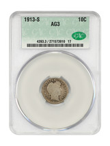 1913-S 10C CACG AG03 - $50.93
