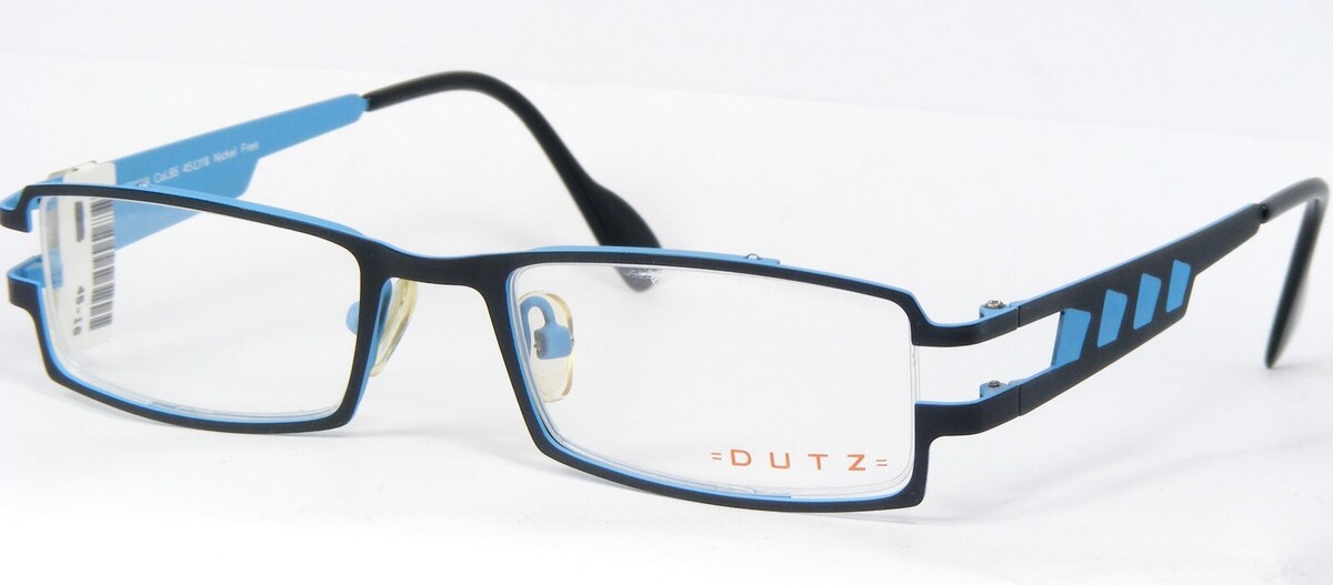 DUTZ DZ259 95 Montura De Gafas Matte Negra / Azul Hipoalergénica 45-18-1... - $86.09