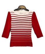 Tommy Hilfiger Womens Large Vintage 90’s Ivory Red Striped Nautical Swea... - €28,61 EUR