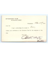 1903 Rittenhouse Club Christmas Fund Card Contribution - $179.29 CAD