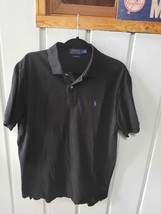 Polo Ralph Lauren Classic Fit Short Sleeve Polo Shirt Mesh Black Cotton Men&#39;s L - £23.73 GBP