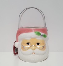 NEW Mr. Christmas Nostalgic Pink Santa Claus Container 5.75&quot;W x 5.5&quot;D x 5&quot;H Cera - £38.36 GBP
