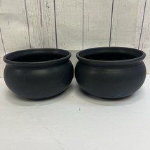 Crate and Barrel Halloween Black Cauldron Soup or Cereal Bowls Ceramic 2... - €21,25 EUR