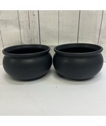 Crate and Barrel Halloween Black Cauldron Soup or Cereal Bowls Ceramic 2... - $34.66 CAD