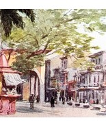 Santa Ana Plaza 1913 Panama Canal History Watercolor Art Print EJ Read D... - $733.58 MXN