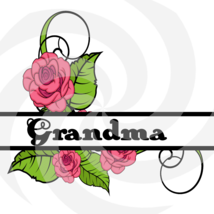Flower Split Monogram Grandma 200smp-Digital Clipart-Art Clip-Gift Cards... - $93.95 MXN