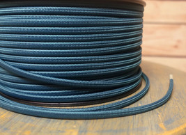 Blaugrün Blau 2-Wire Flach Tuch Bedeckt Kordel, 18ga Vintage Stil Lampen... - £1.00 GBP