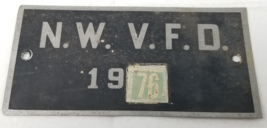 Northwest Volunteer Fire Department License Plate 1976 NWVFD Illinois - £14.85 GBP