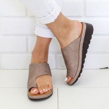 Women Summer Sandals Comfy Platform Flat Shoes Brown 40 - £13.54 GBP