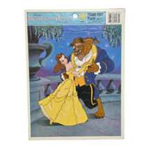 VINTAGE DISNEY GOLDEN BEAUTY AND THE BEAST DANCING FRAME TRAY PUZZLE 12 ... - $7.60